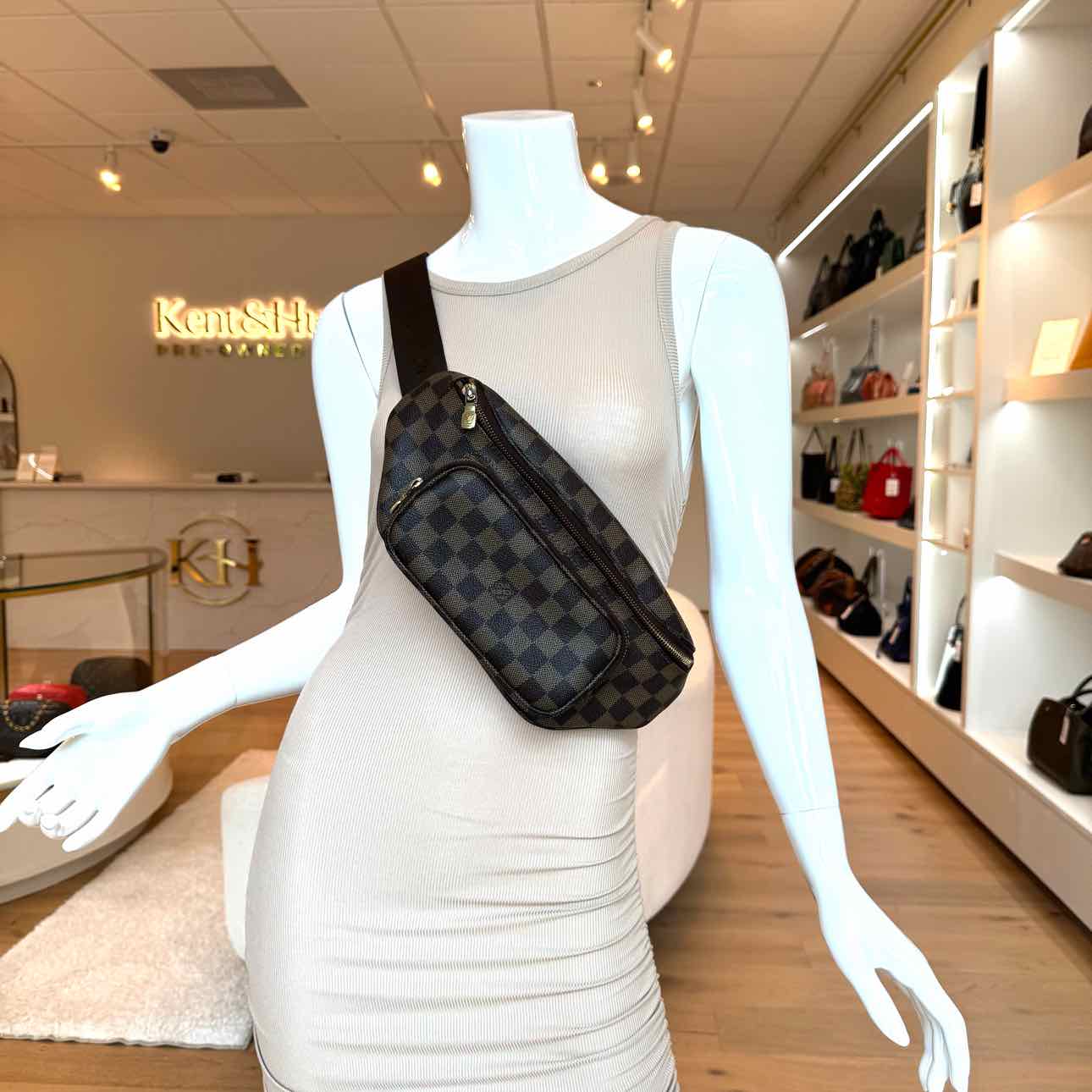 LOUIS VUITTON Damier Ebene Melville Bum Bag (Pre-Owned)