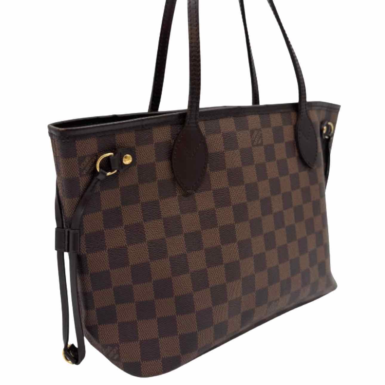 LOUIS VUITTON Damier Ebene Neverfull PM Brown Tote
