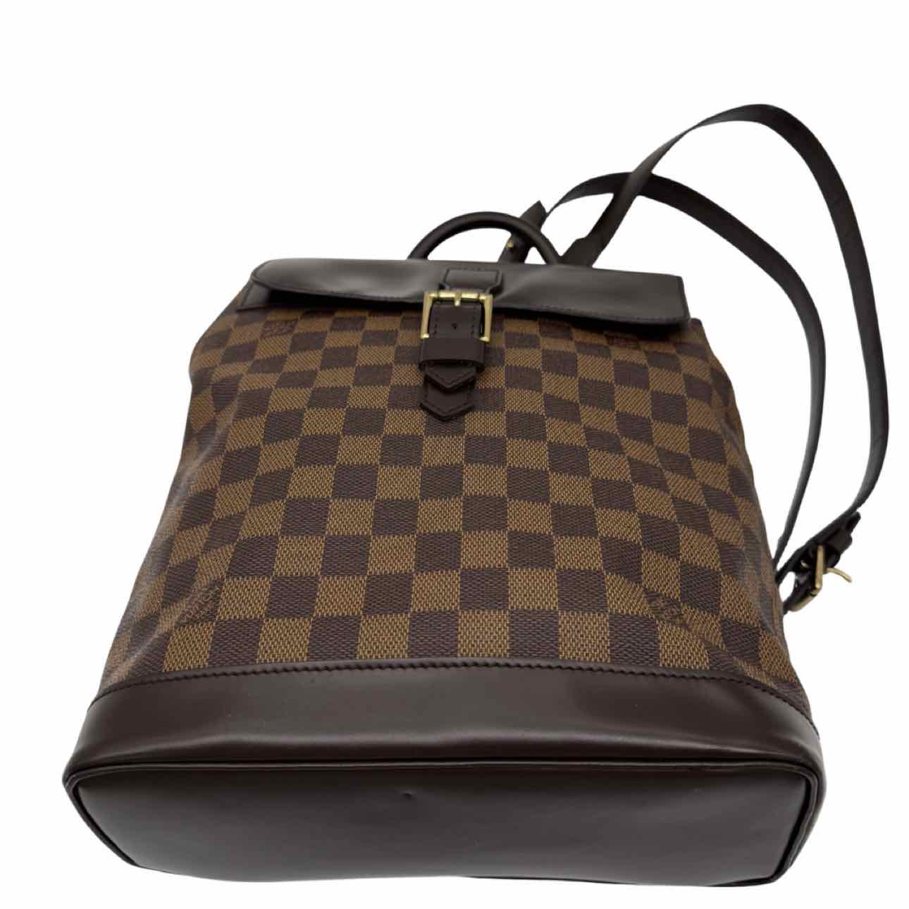 LOUIS VUITTON Damier Ebene Soho Backpack Brown