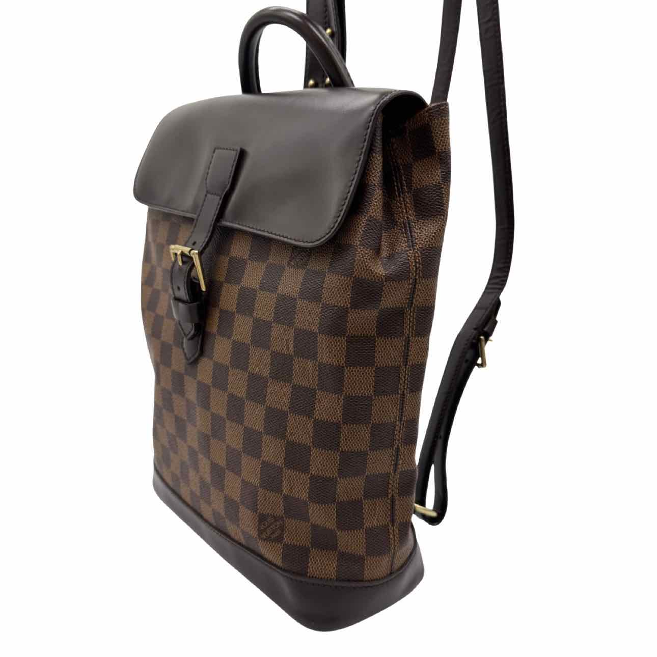 LOUIS VUITTON Damier Ebene Soho Backpack Brown