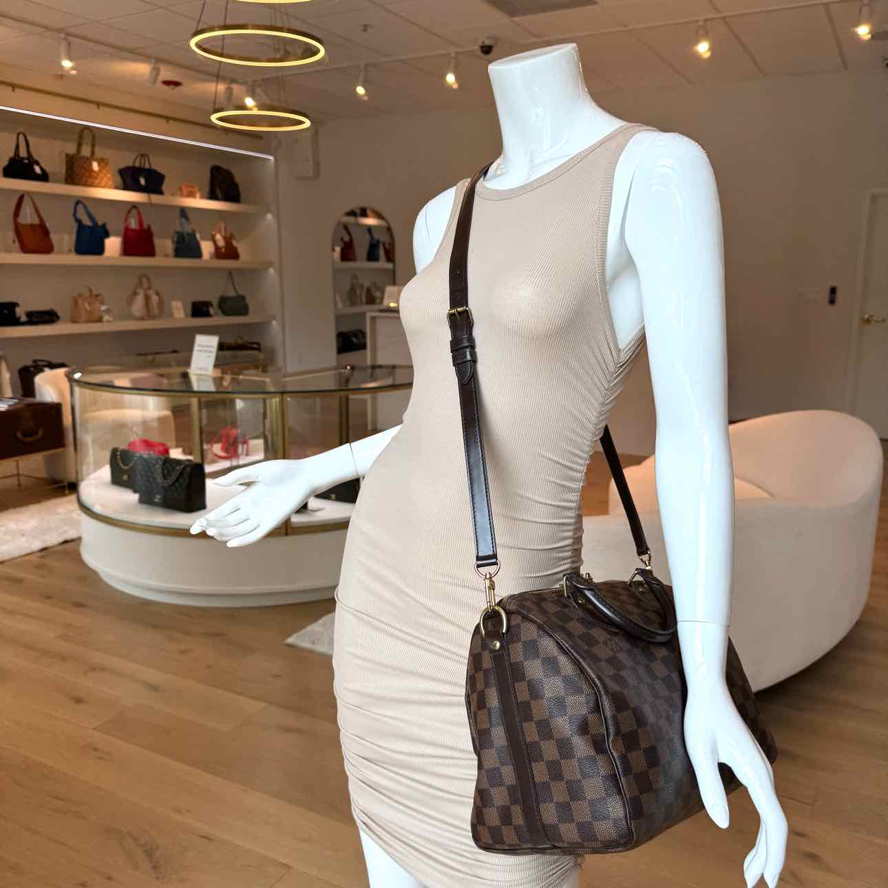 LOUIS VUITTON Damier Ebene Speedy Bandouliere 30 Brown (Pre-Owned)