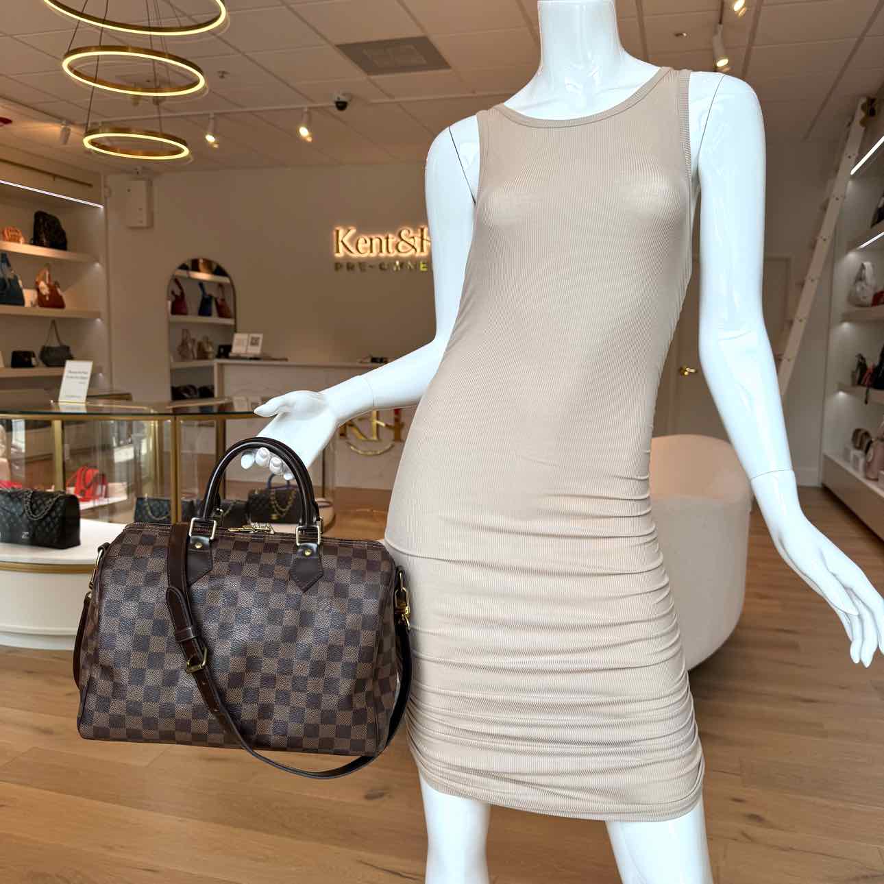 LOUIS VUITTON Damier Ebene Speedy Bandouliere 30 Brown (Pre-Owned)