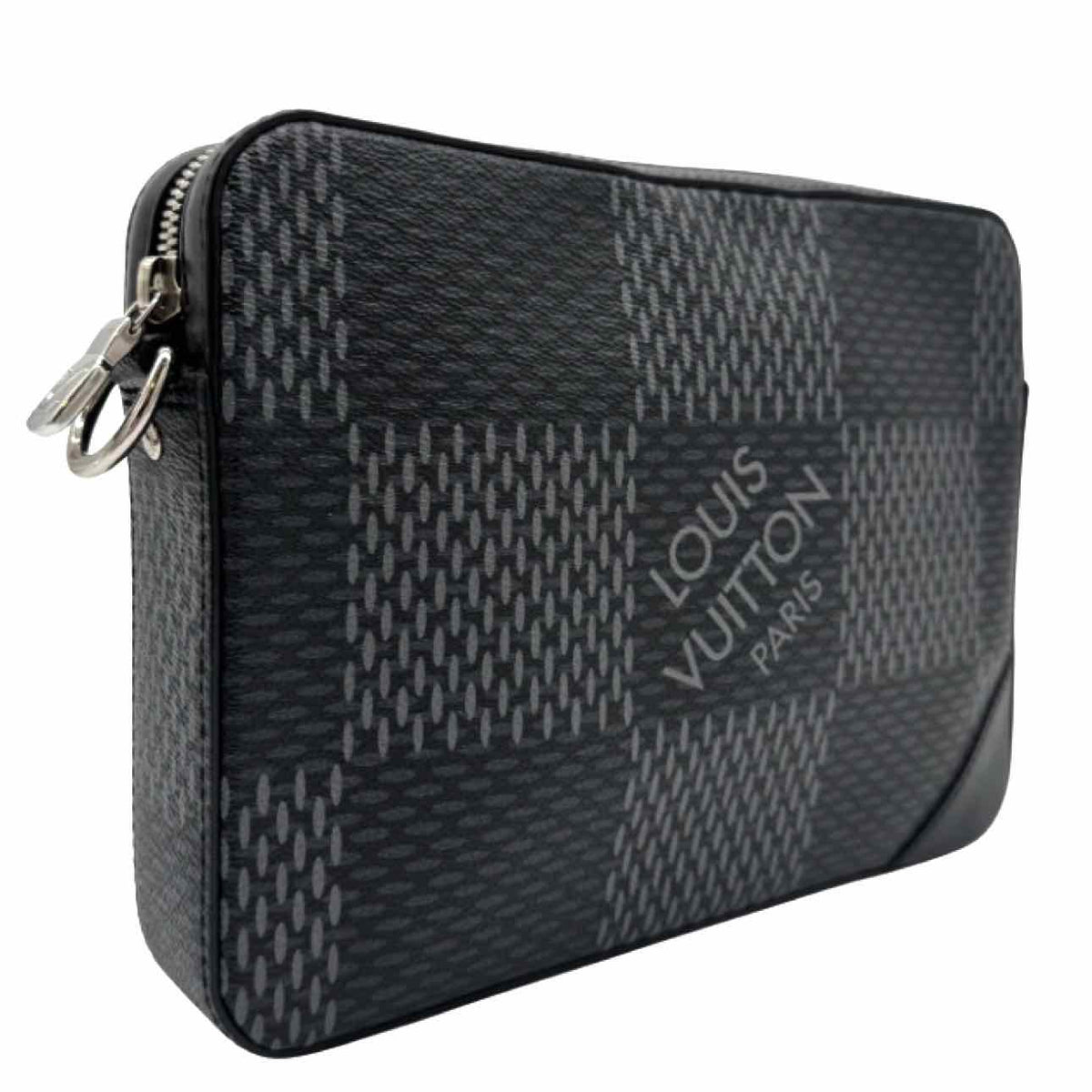 LOUIS VUITTON Damier Graphite 3D Trio Messenger Crossbody Black