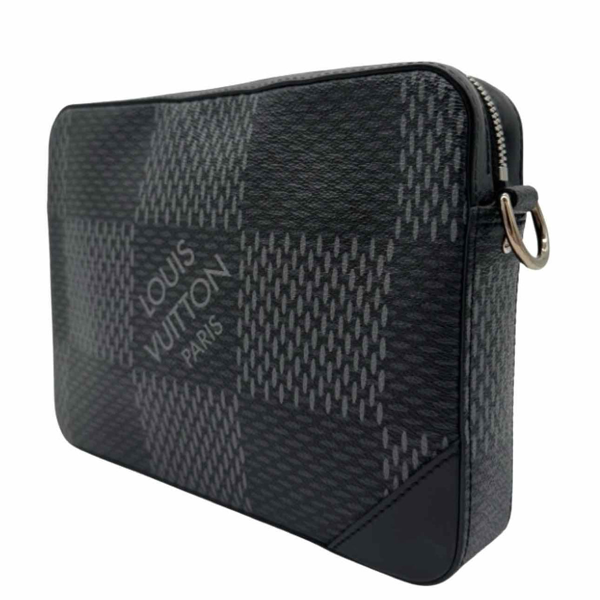 LOUIS VUITTON Damier Graphite 3D Trio Messenger Crossbody Black