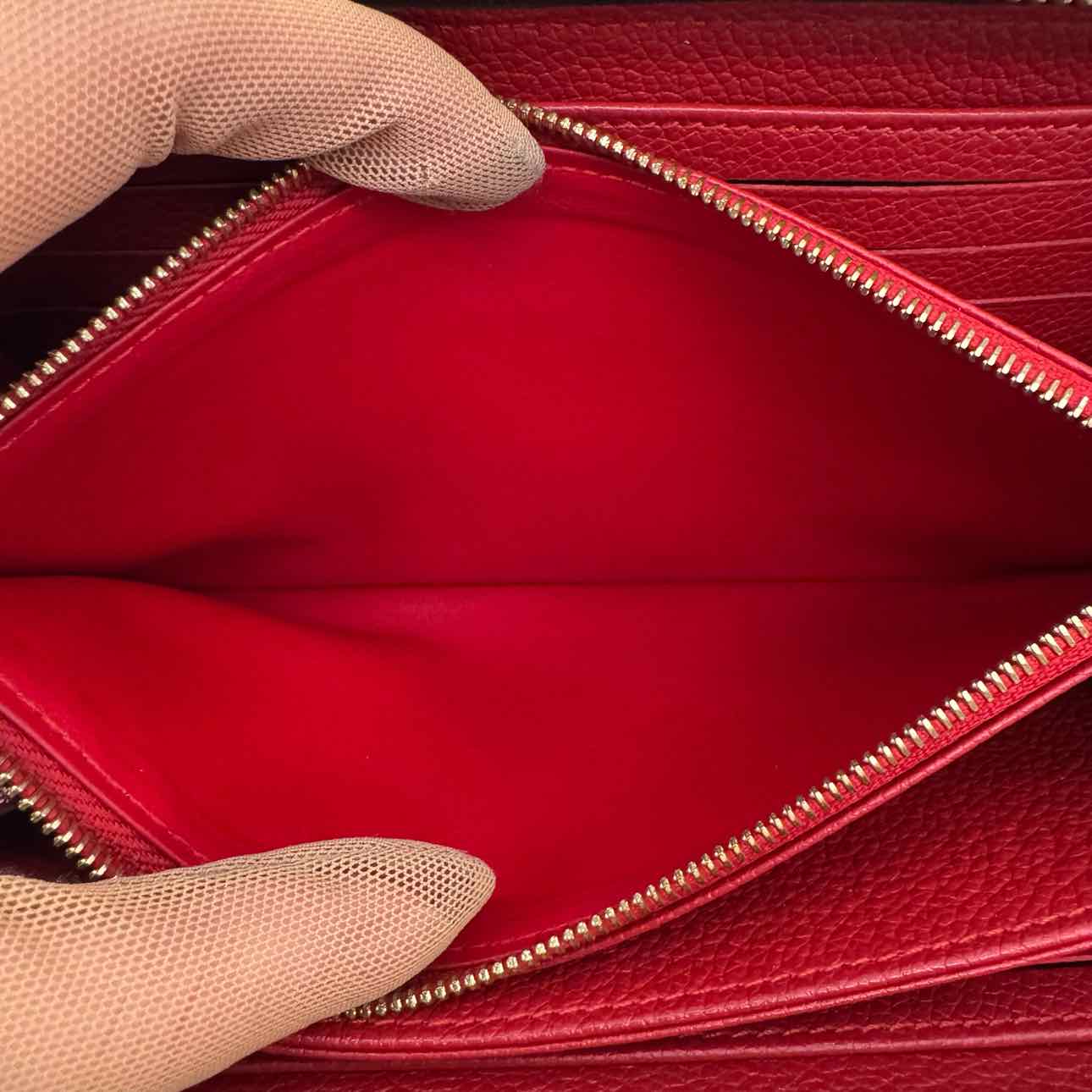 LOUIS VUITTON Empreite Leather Zippy Wallet Cherry Red