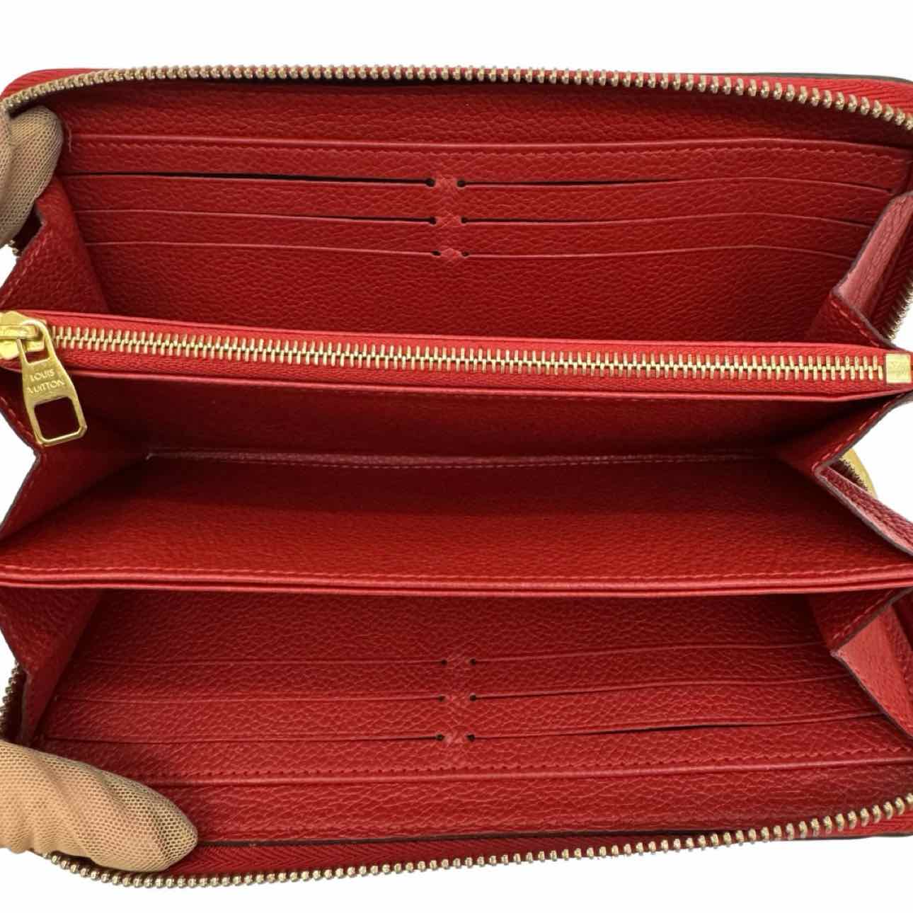 LOUIS VUITTON Empreite Leather Zippy Wallet Cherry Red