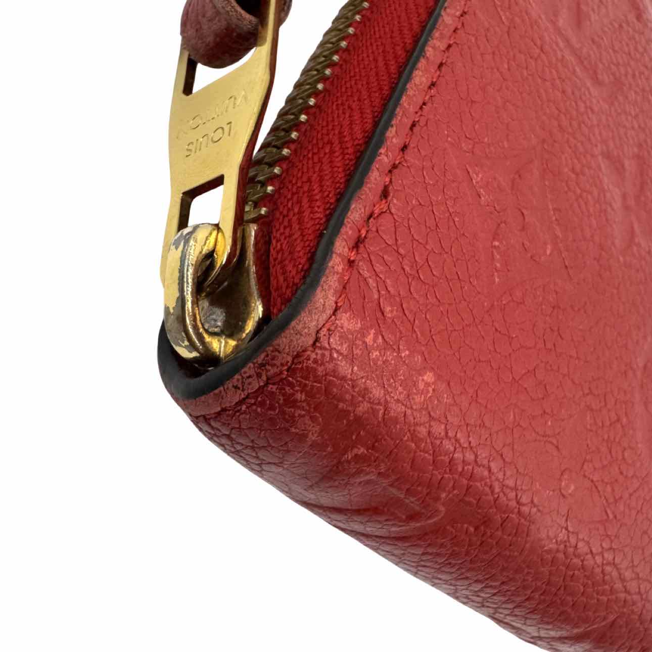 LOUIS VUITTON Empreite Leather Zippy Wallet Cherry Red