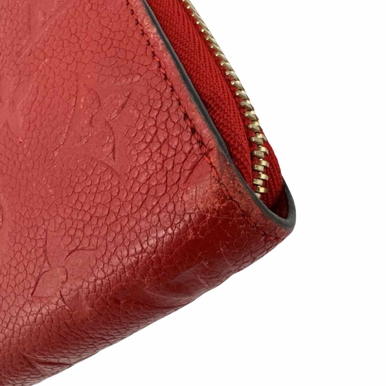 LOUIS VUITTON Empreite Leather Zippy Wallet Cherry Red