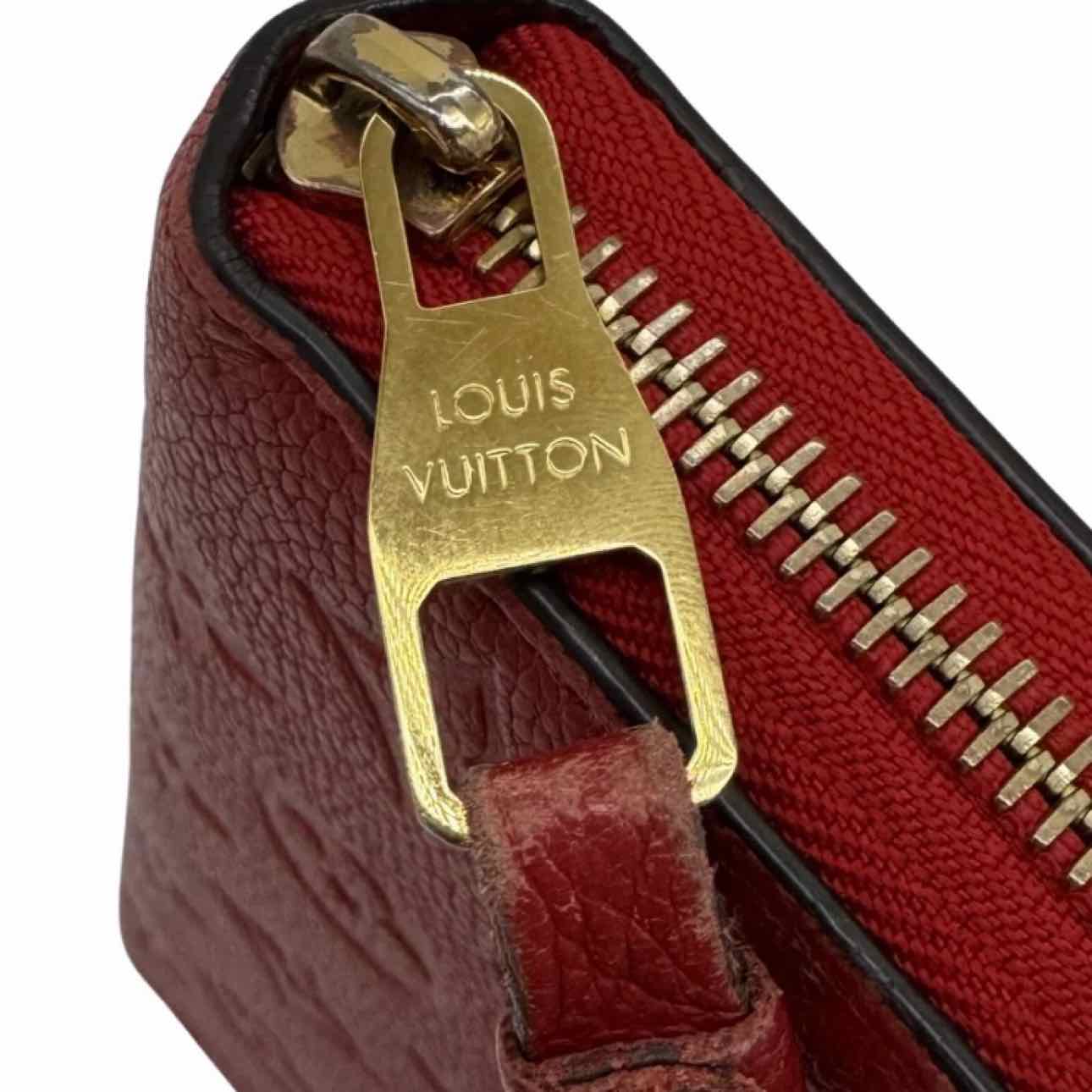 LOUIS VUITTON Empreite Leather Zippy Wallet Cherry Red