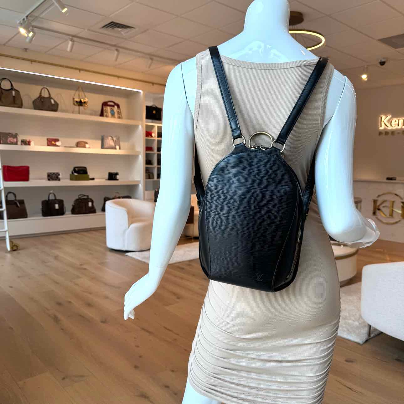 LOUIS VUITTON Epi Leather Mabillon Backpack Black (Pre-Owned)