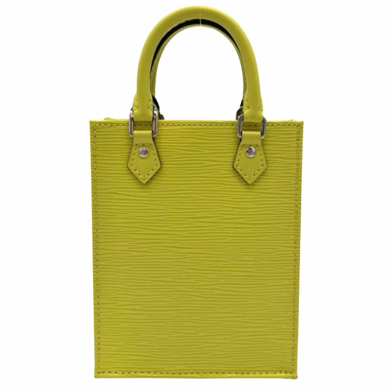 LOUIS VUITTON Epi Leather Petit Sac Plat Crossbody Bag Yellow Citron