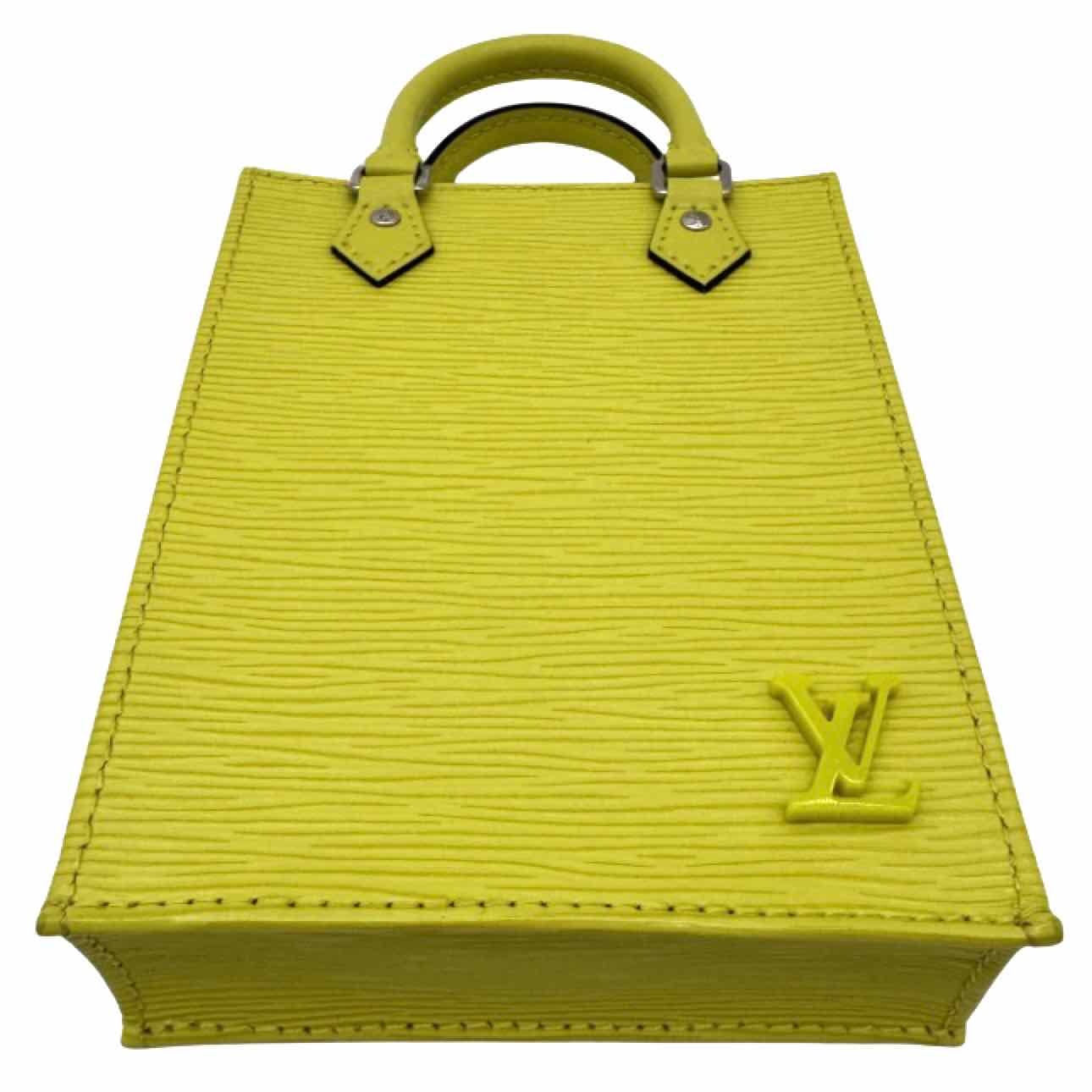 LOUIS VUITTON Epi Leather Petit Sac Plat Crossbody Bag Yellow Citron