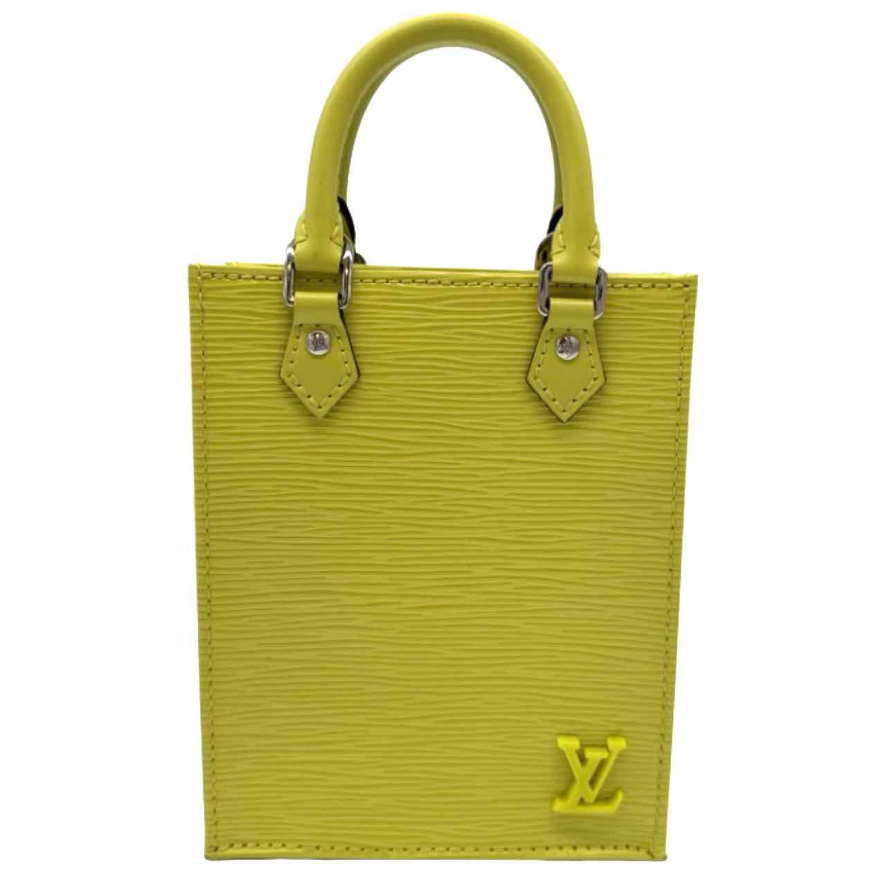 LOUIS VUITTON Epi Leather Petit Sac Plat Crossbody Bag Yellow Citron