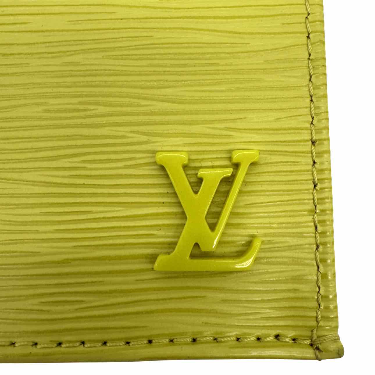 LOUIS VUITTON Epi Leather Petit Sac Plat Crossbody Bag Yellow Citron