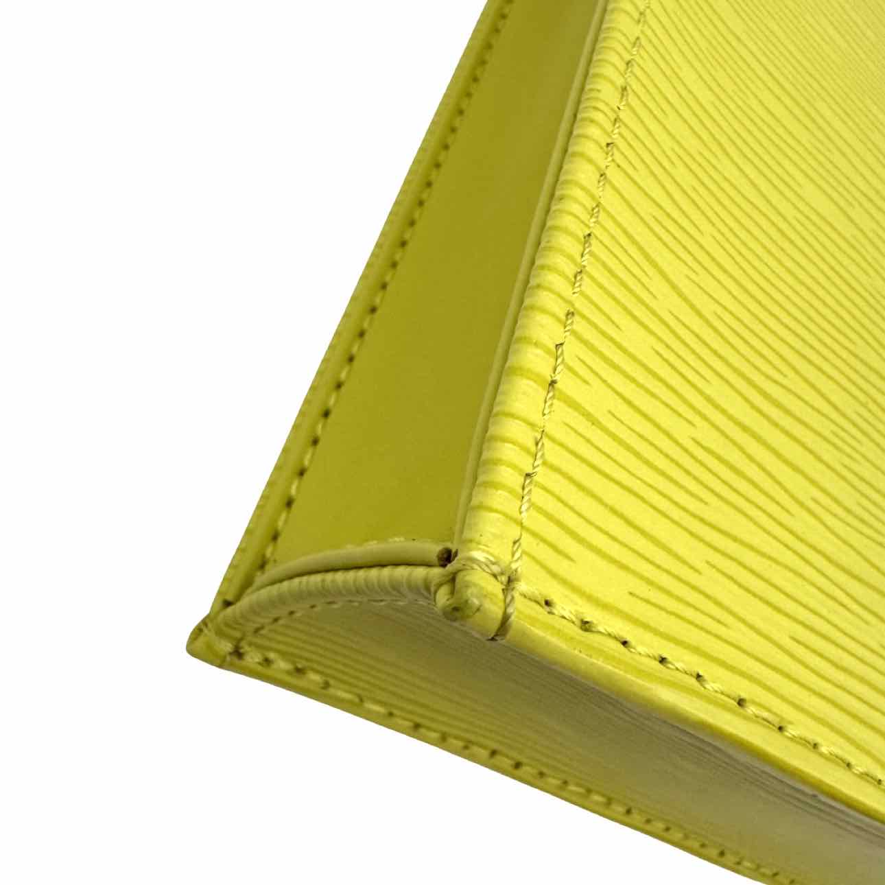 LOUIS VUITTON Epi Leather Petit Sac Plat Crossbody Bag Yellow Citron