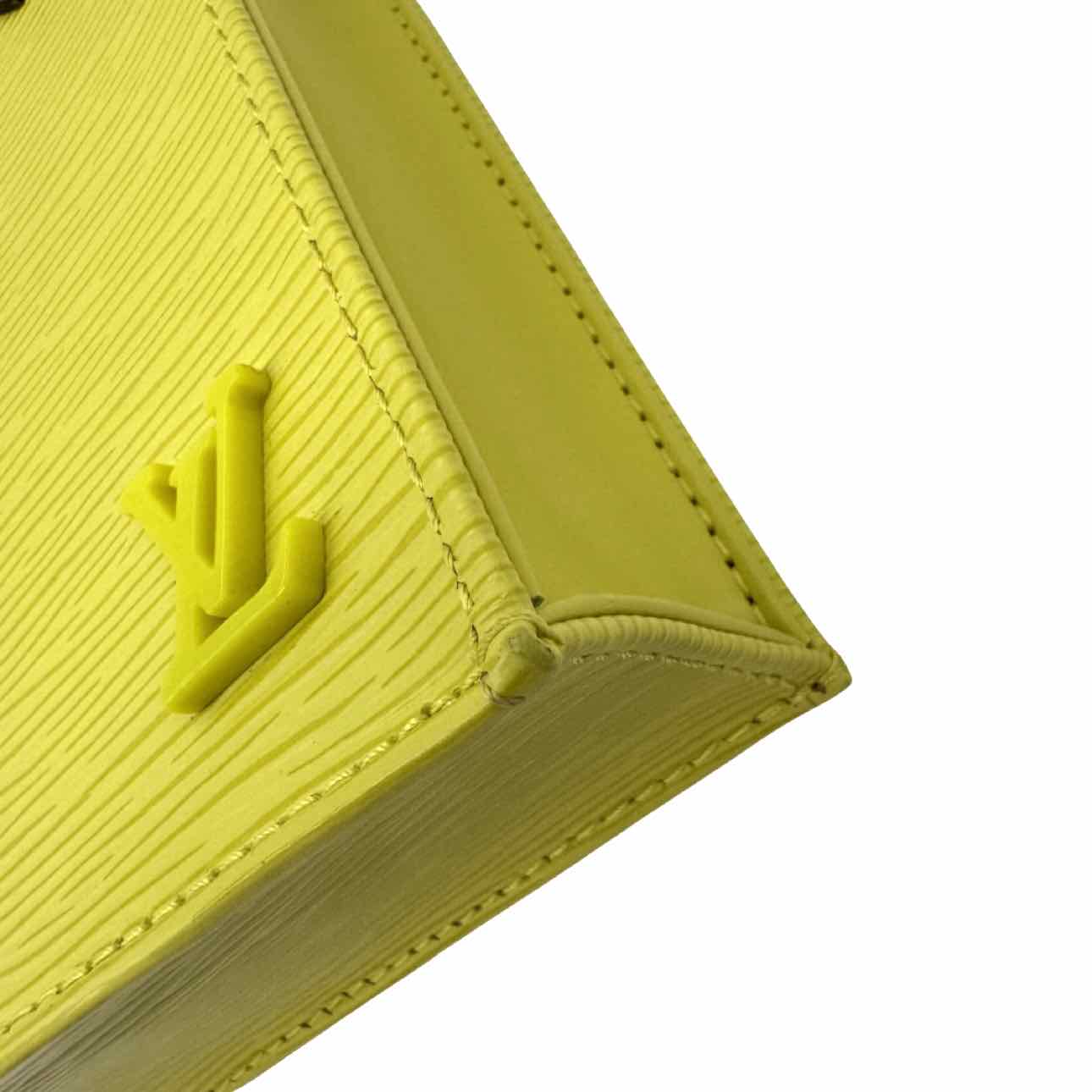 LOUIS VUITTON Epi Leather Petit Sac Plat Crossbody Bag Yellow Citron