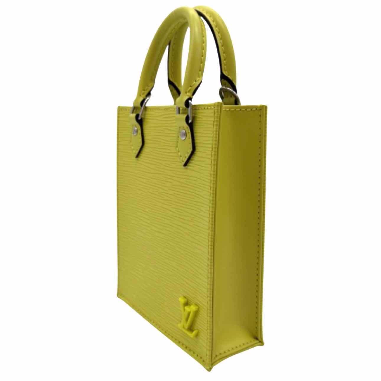 LOUIS VUITTON Epi Leather Petit Sac Plat Crossbody Bag Yellow Citron