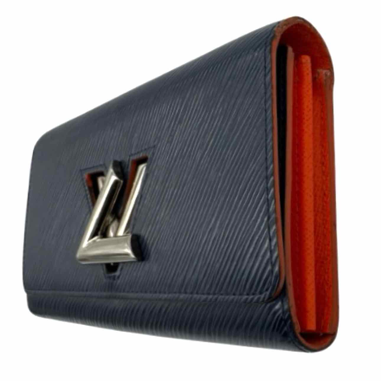 LOUIS VUITTON Epi Leather Twist Lock Blue Wallet