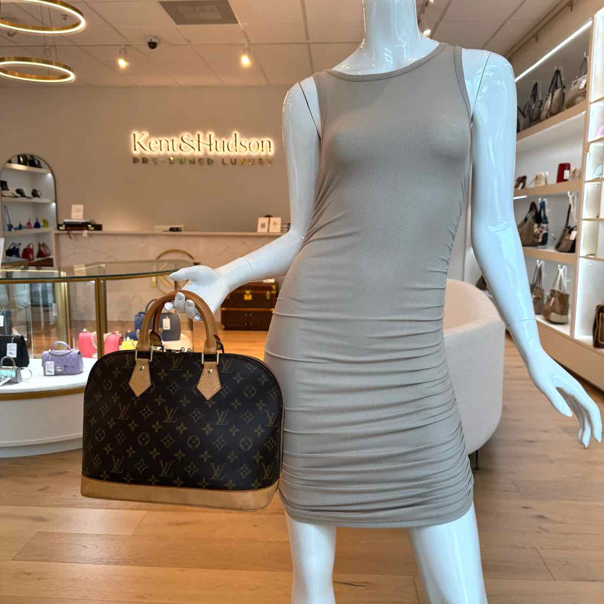 LOUIS VUITTON Monogram Alma PM Tote Bag Brown