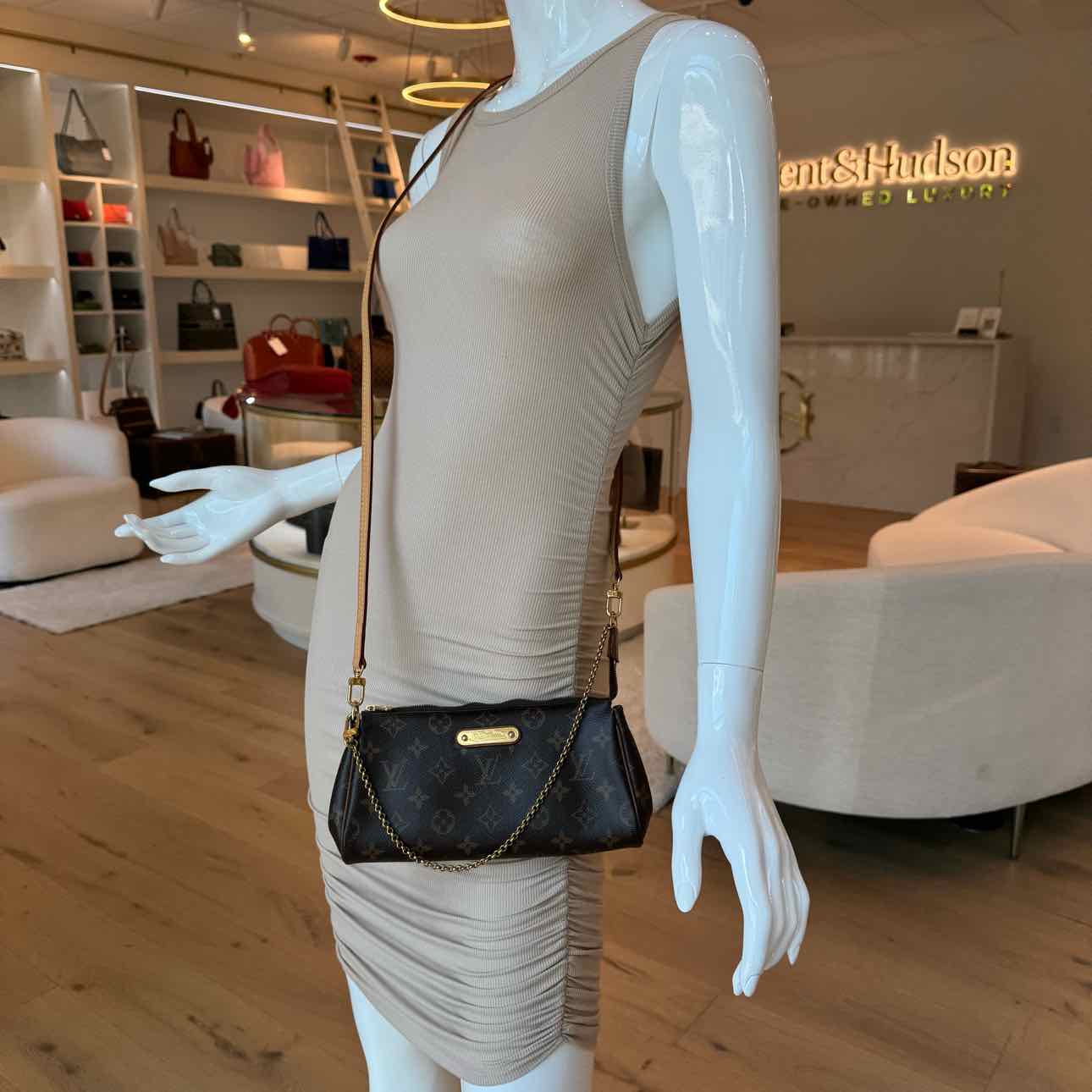 LOUIS VUITTON Monogram Canvas Eva Clutch Crossbody