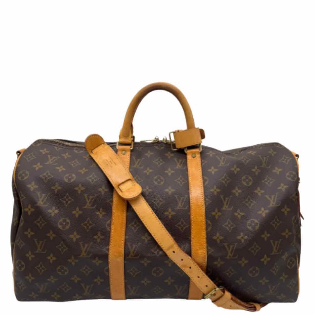 LOUIS VUITTON Monogram Canvas Keepall Bandouliere 50 Brown