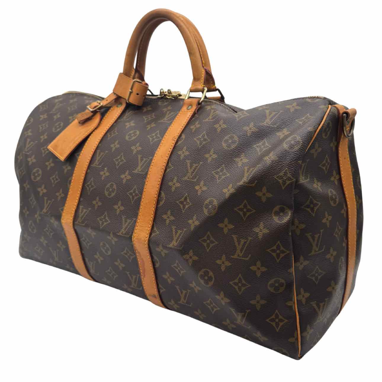 LOUIS VUITTON Monogram Canvas Keepall Bandouliere 50 Brown Duffle