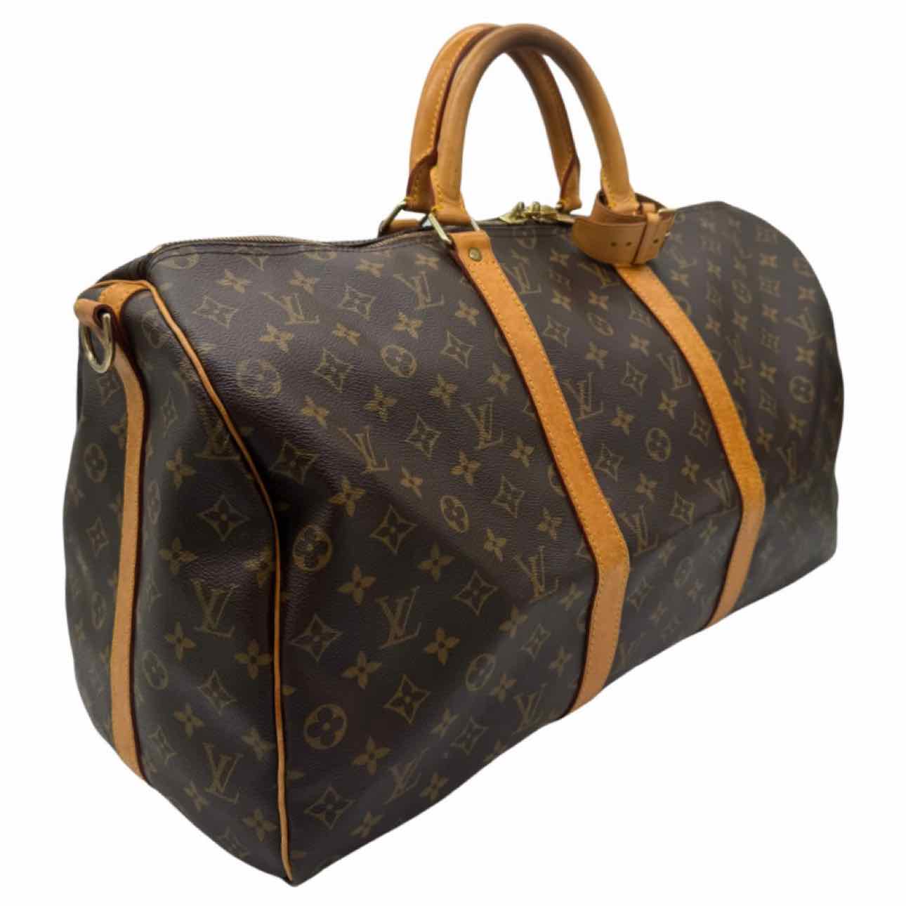 LOUIS VUITTON Monogram Canvas Keepall Bandouliere 50 Brown