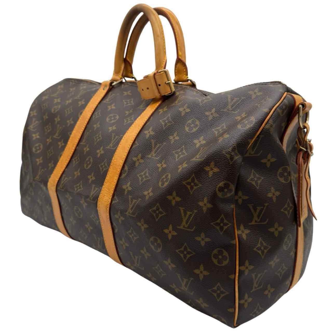 LOUIS VUITTON Monogram Canvas Keepall Bandouliere 50 Brown