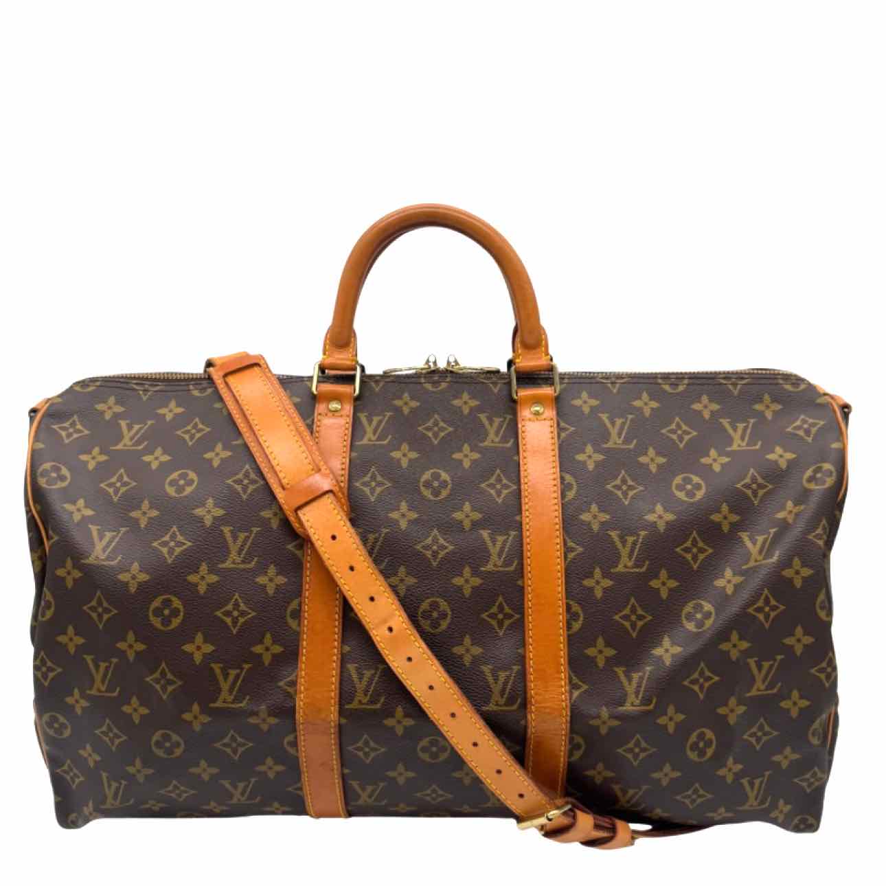 LOUIS VUITTON Monogram Canvas Keepall Bandouliere 50 Duffle Bag