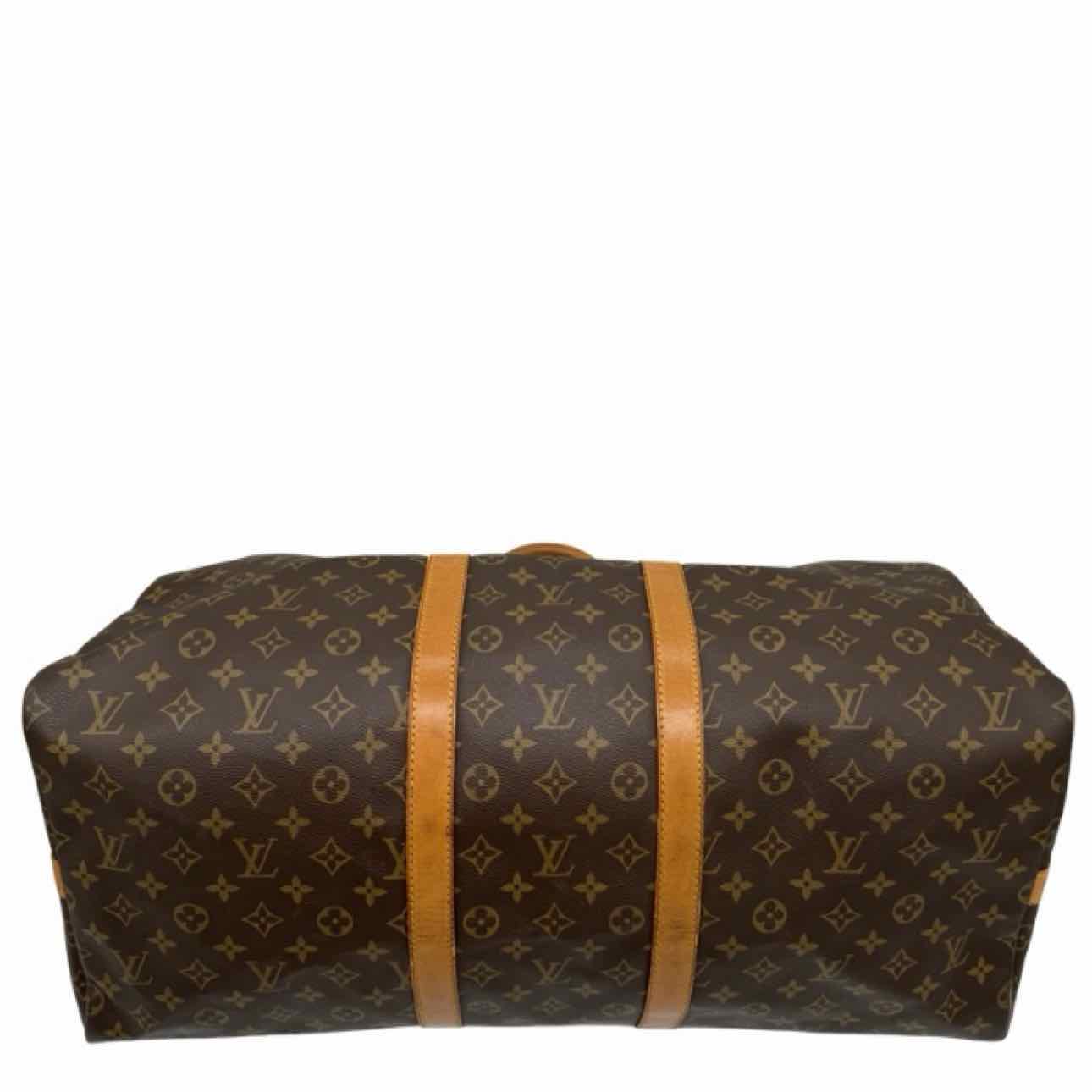 LOUIS VUITTON Monogram Canvas Keepall Bandouliere 55 Brown