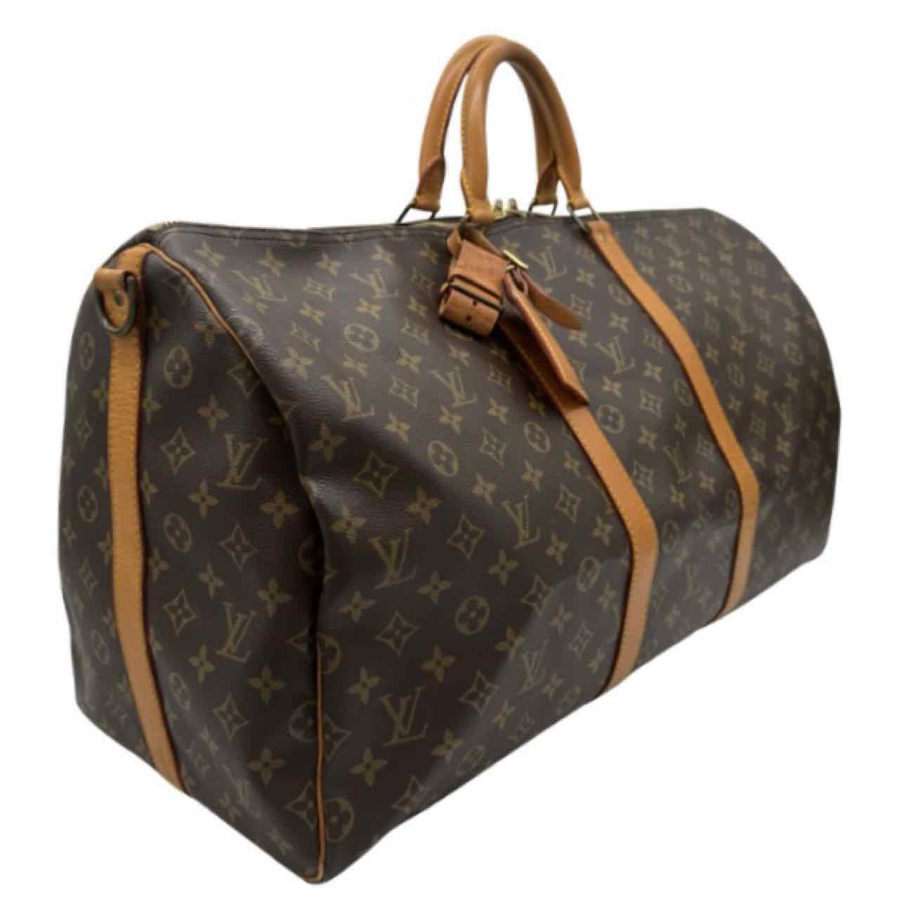 LOUIS VUITTON Monogram Canvas Keepall Bandouliere 55 Brown