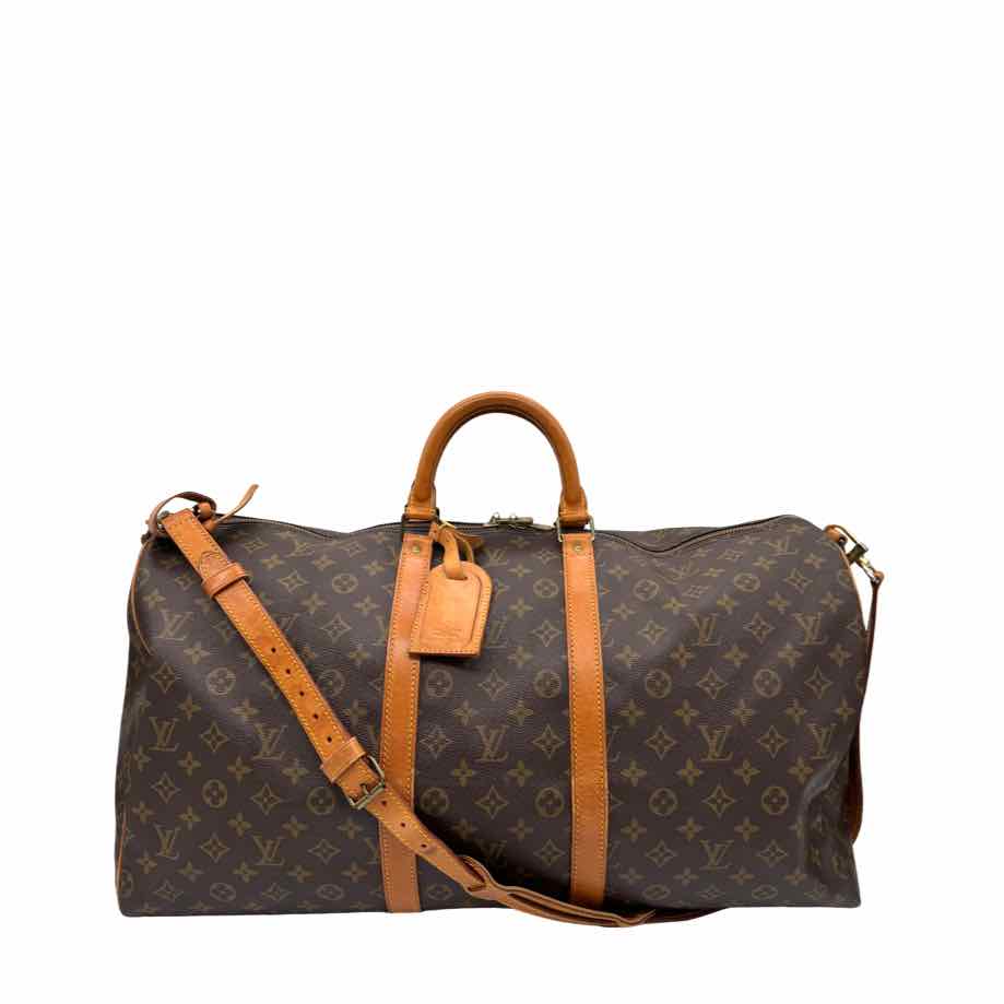 LOUIS VUITTON Monogram Canvas Keepall Bandouliere 55 Brown (Pre-Owned)