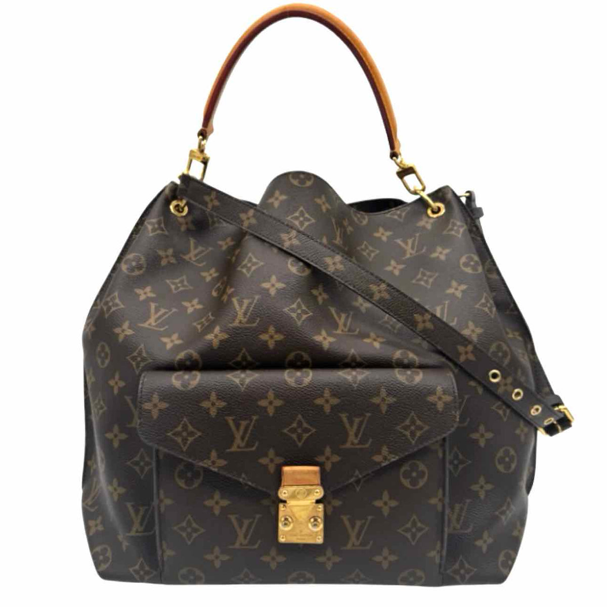 LOUIS VUITTON Monogram Canvas Metis Hobo Bag Brown