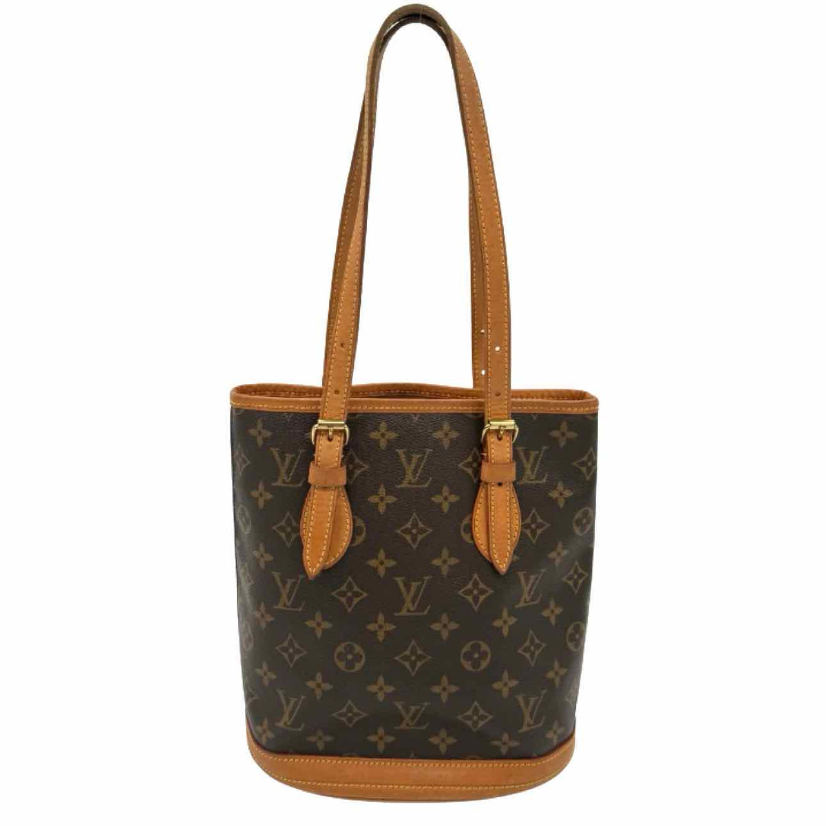 LOUIS VUITTON Monogram Canvas PM Bucket Bag Brown
