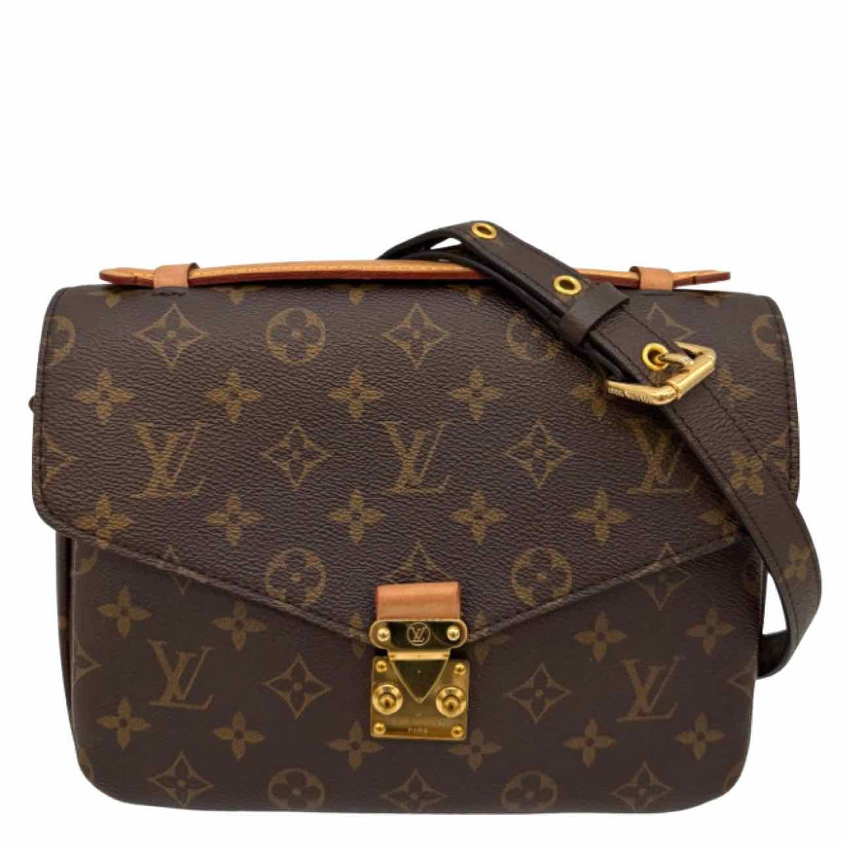 LOUIS VUITTON Monogram Canvas Pochette Metis Crossbody Brown