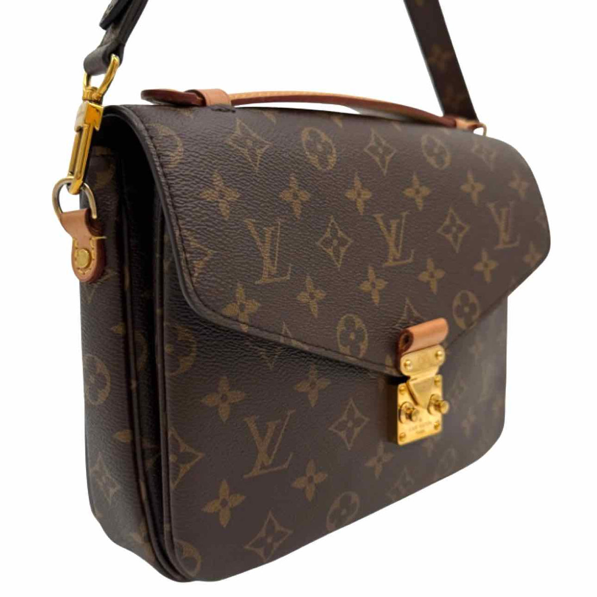 LOUIS VUITTON Monogram Canvas Pochette Metis Crossbody Brown