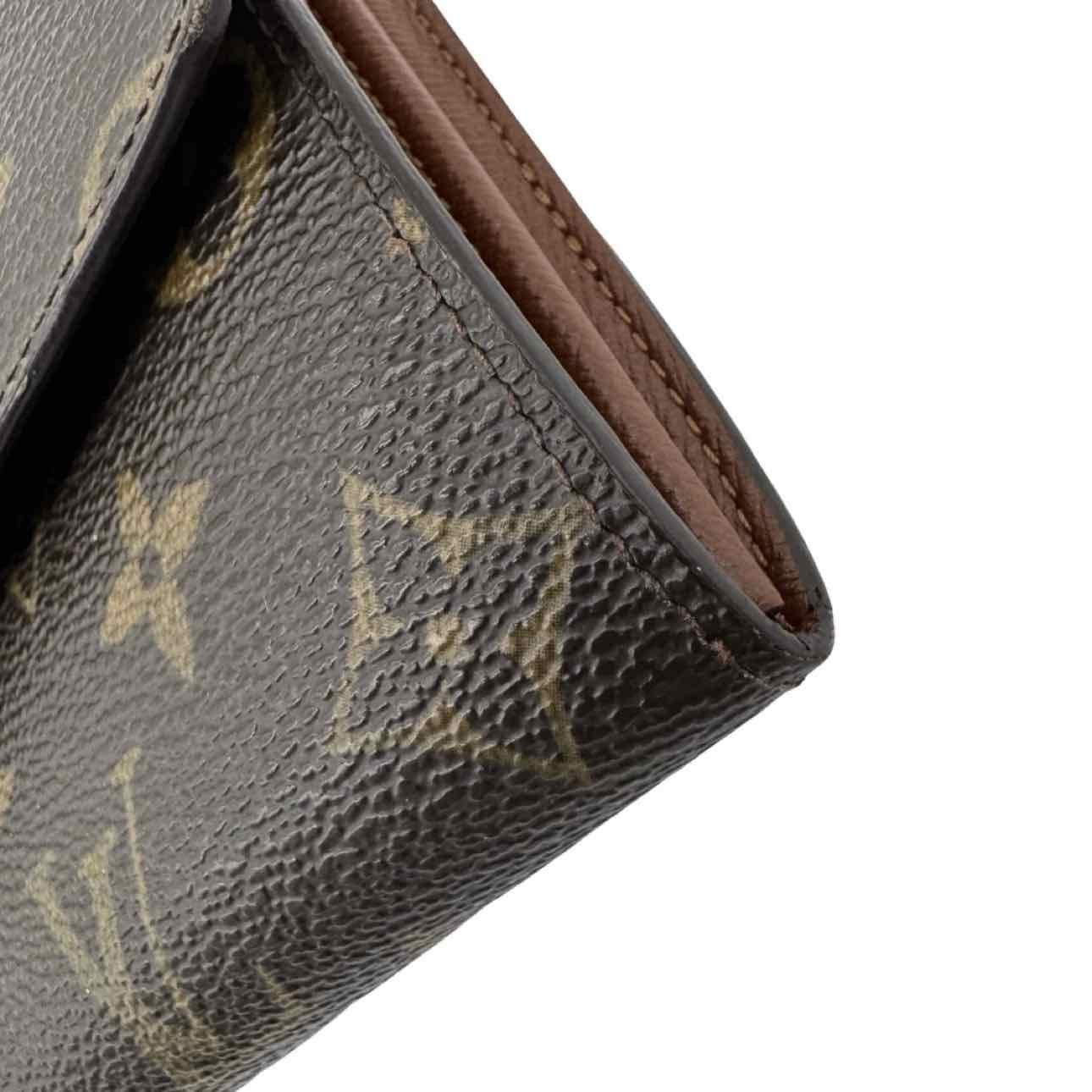 LOUIS VUITTON Monogram Canvas Sarah Wallet Brown