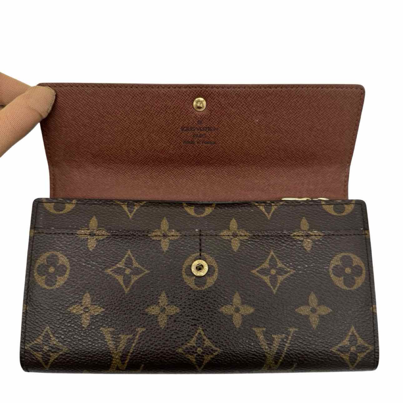 LOUIS VUITTON Monogram Canvas Sarah Wallet Brown