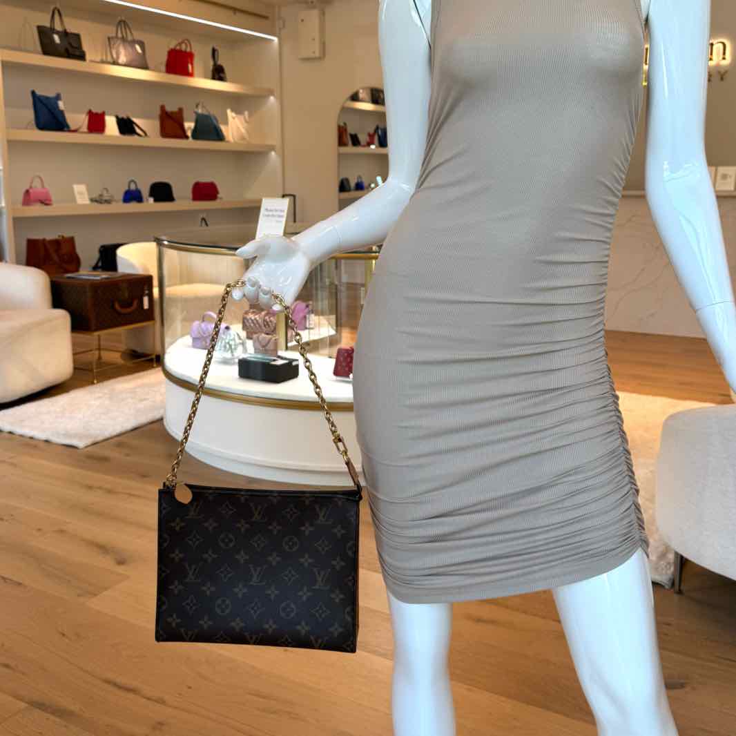 LOUIS VUITTON Monogram Canvas Toiletry Pouch on Chain