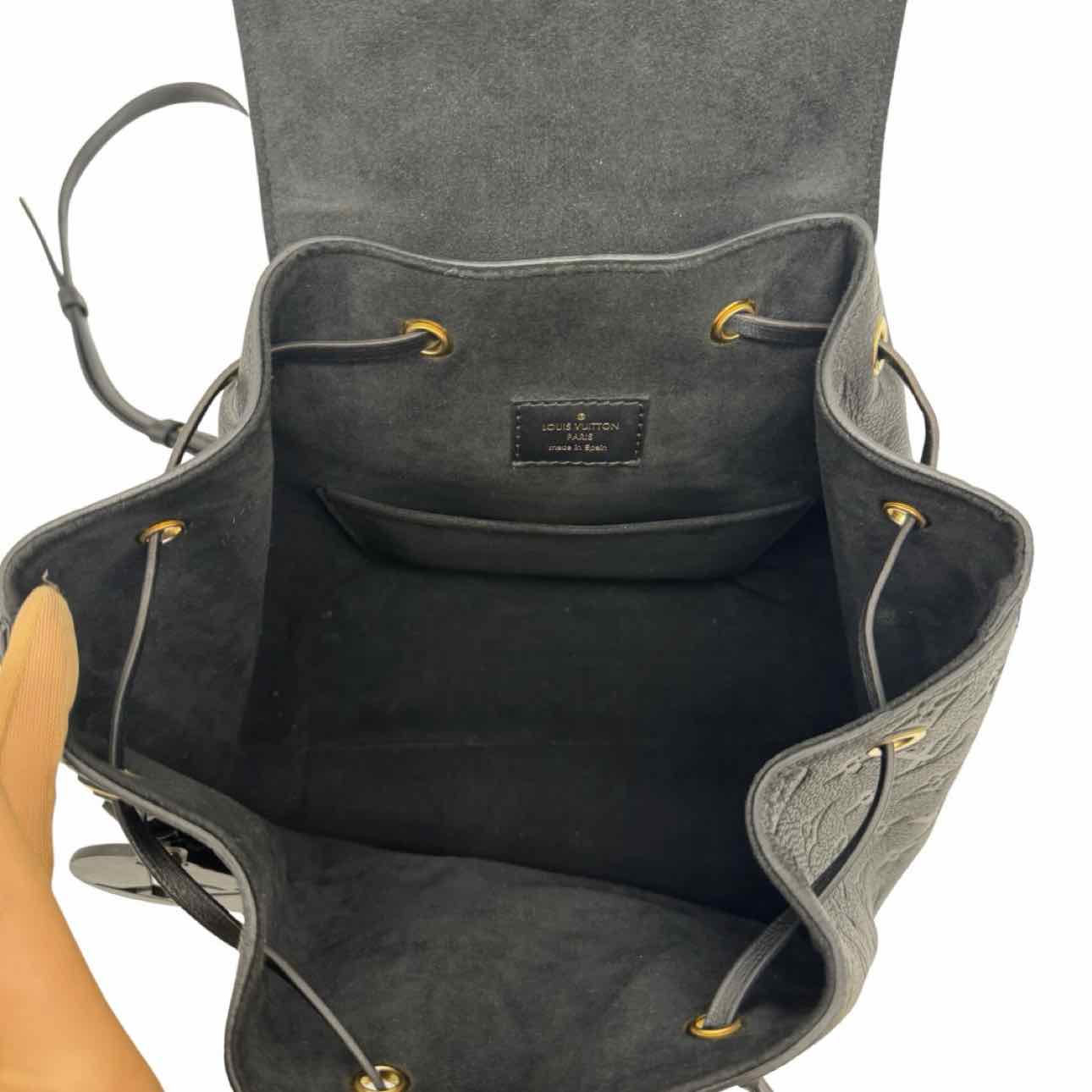 LOUIS VUITTON Monogram Empreinte Leather Montsouris Backpack NM Black