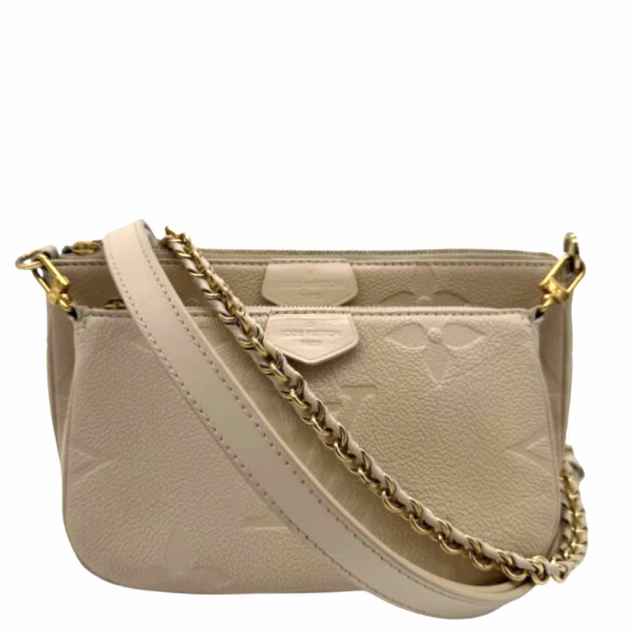 LOUIS VUITTON Monogram Empreinte Multi Pochette Accessoires  Beige Crossbody Bag