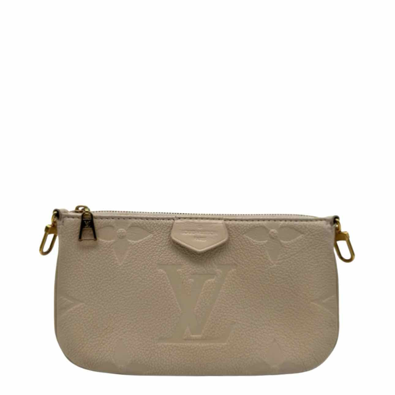 LOUIS VUITTON Monogram Empreinte Multi Pochette Accessoires  Beige Crossbody Bag