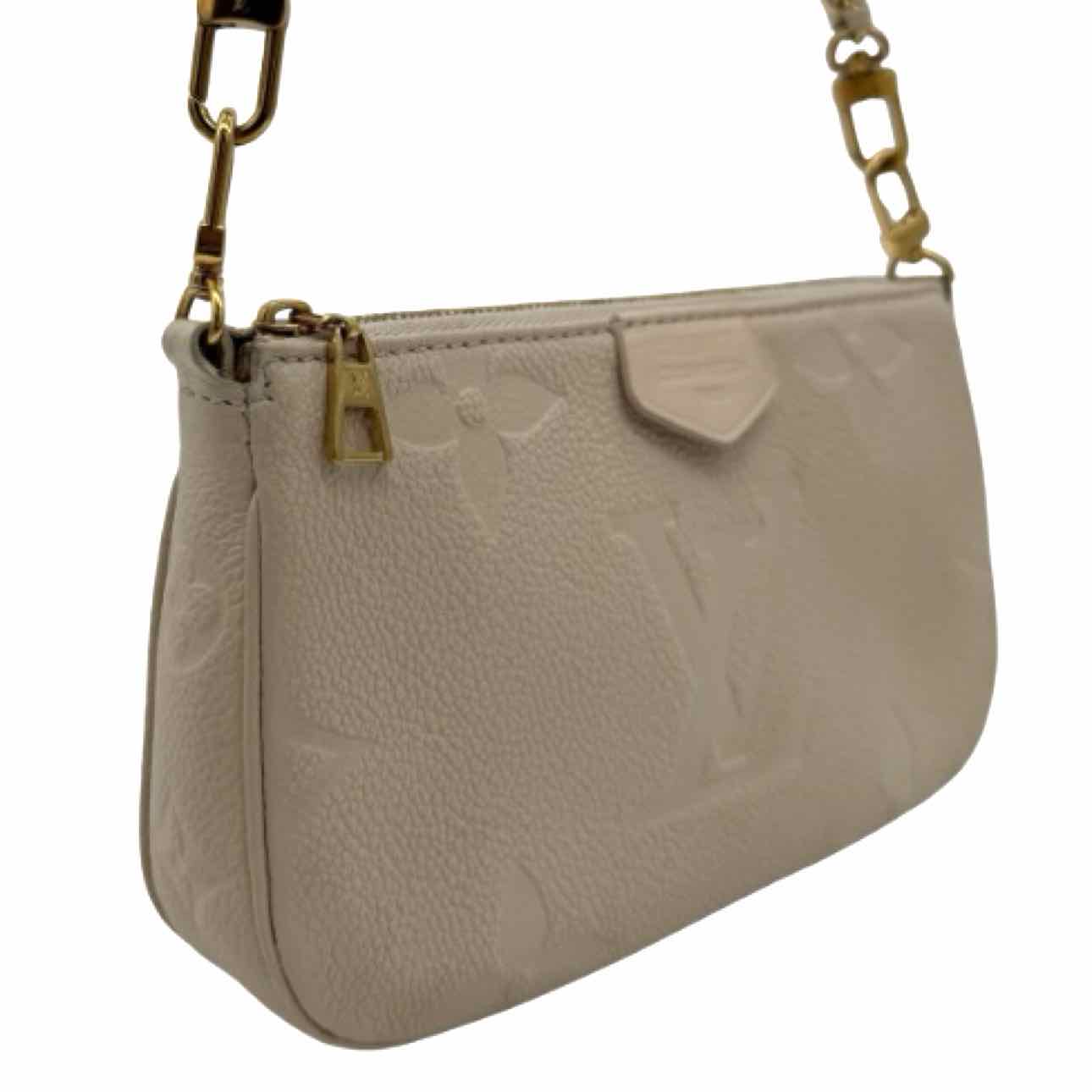 LOUIS VUITTON Monogram Empreinte Multi Pochette Accessoires  Beige Crossbody Bag