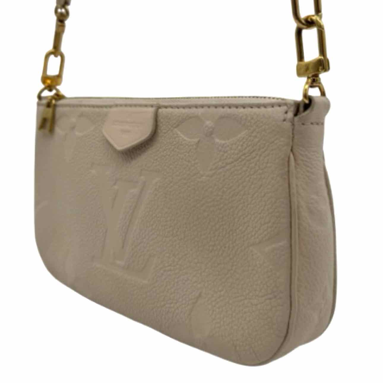 LOUIS VUITTON Monogram Empreinte Multi Pochette Accessoires  Beige Crossbody Bag