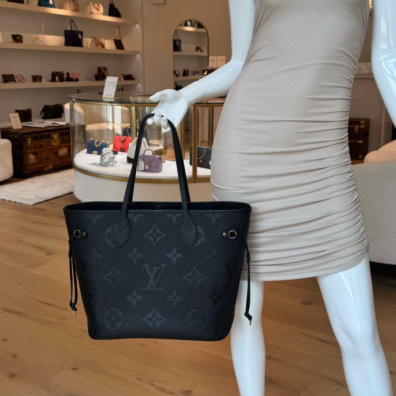 LOUIS VUITTON Monogram Empreinte Neverfull MM Black