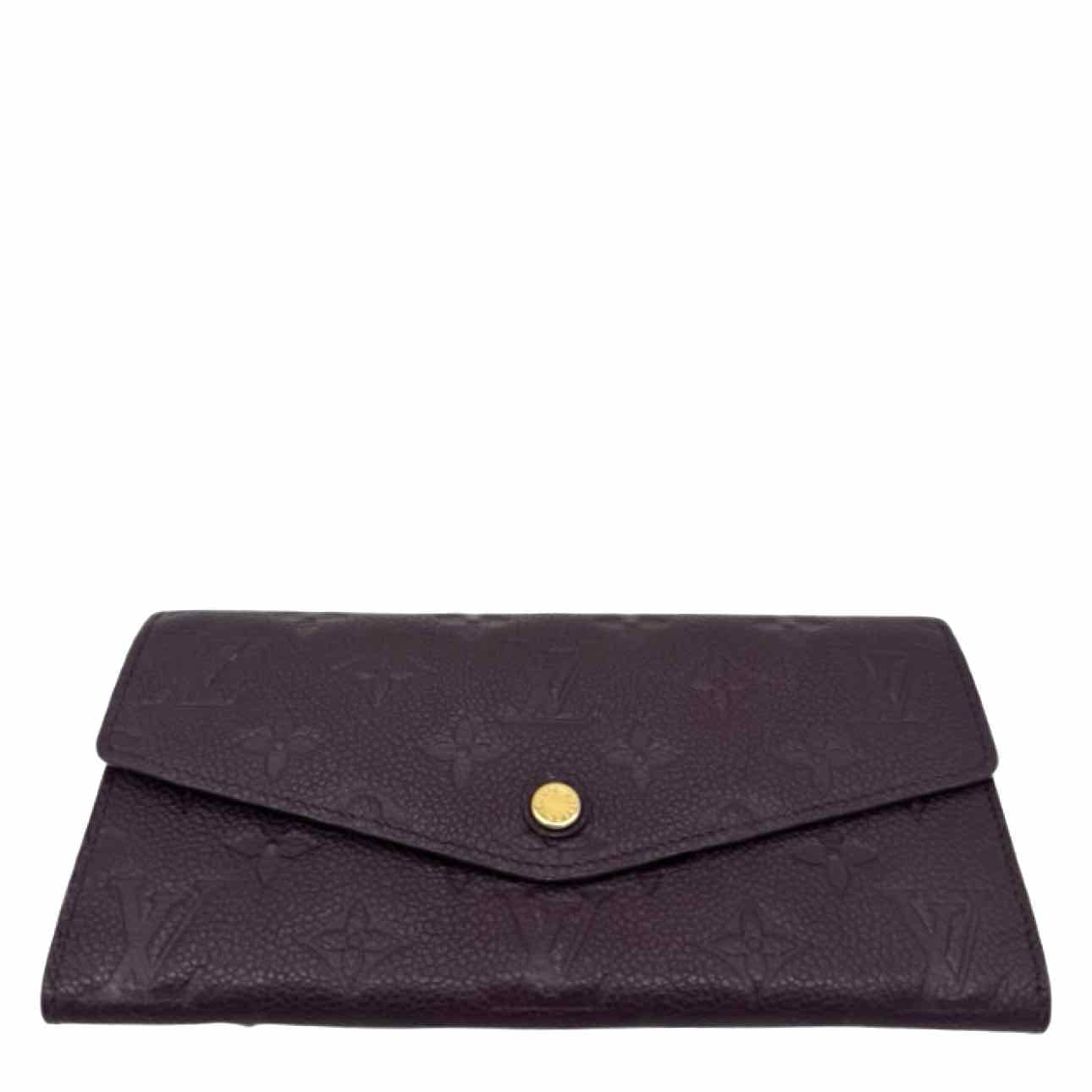 LOUIS VUITTON Monogram Empreinte Sarah Wallet Maroon