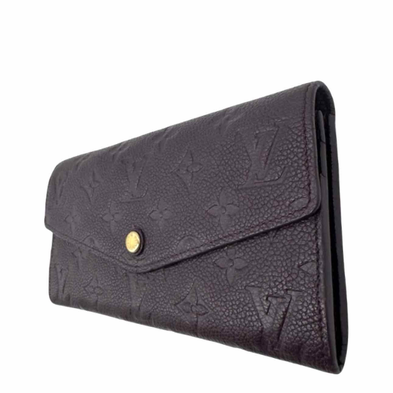 LOUIS VUITTON Monogram Empreinte Sarah Wallet Maroon