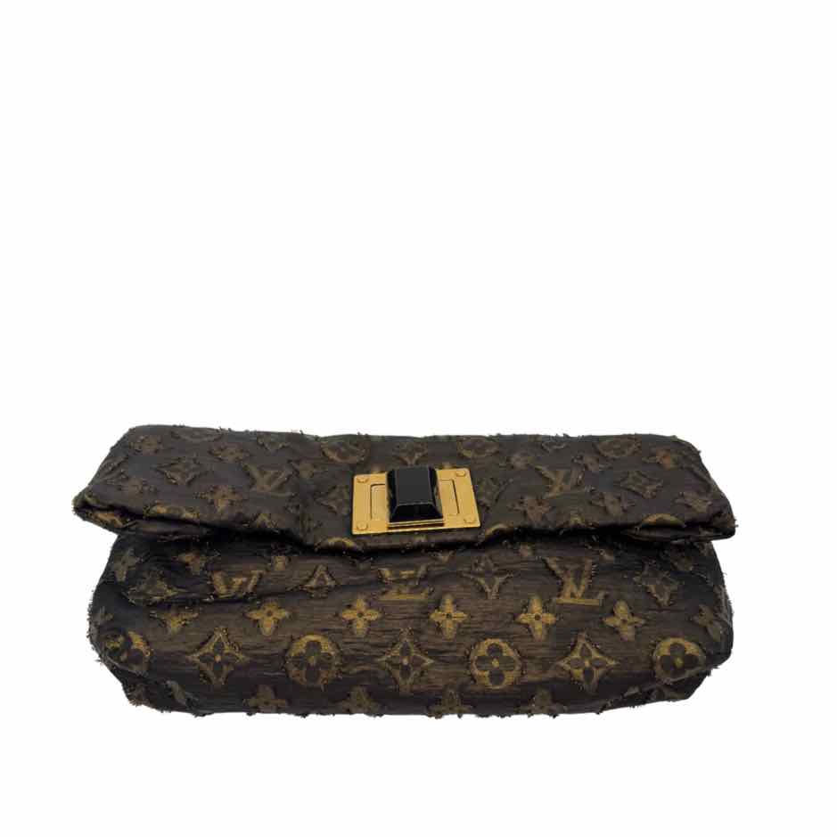 LOUIS VUITTON Monogram Lurex Jacquard Altair Clutch Bronze (Pre-Owned)