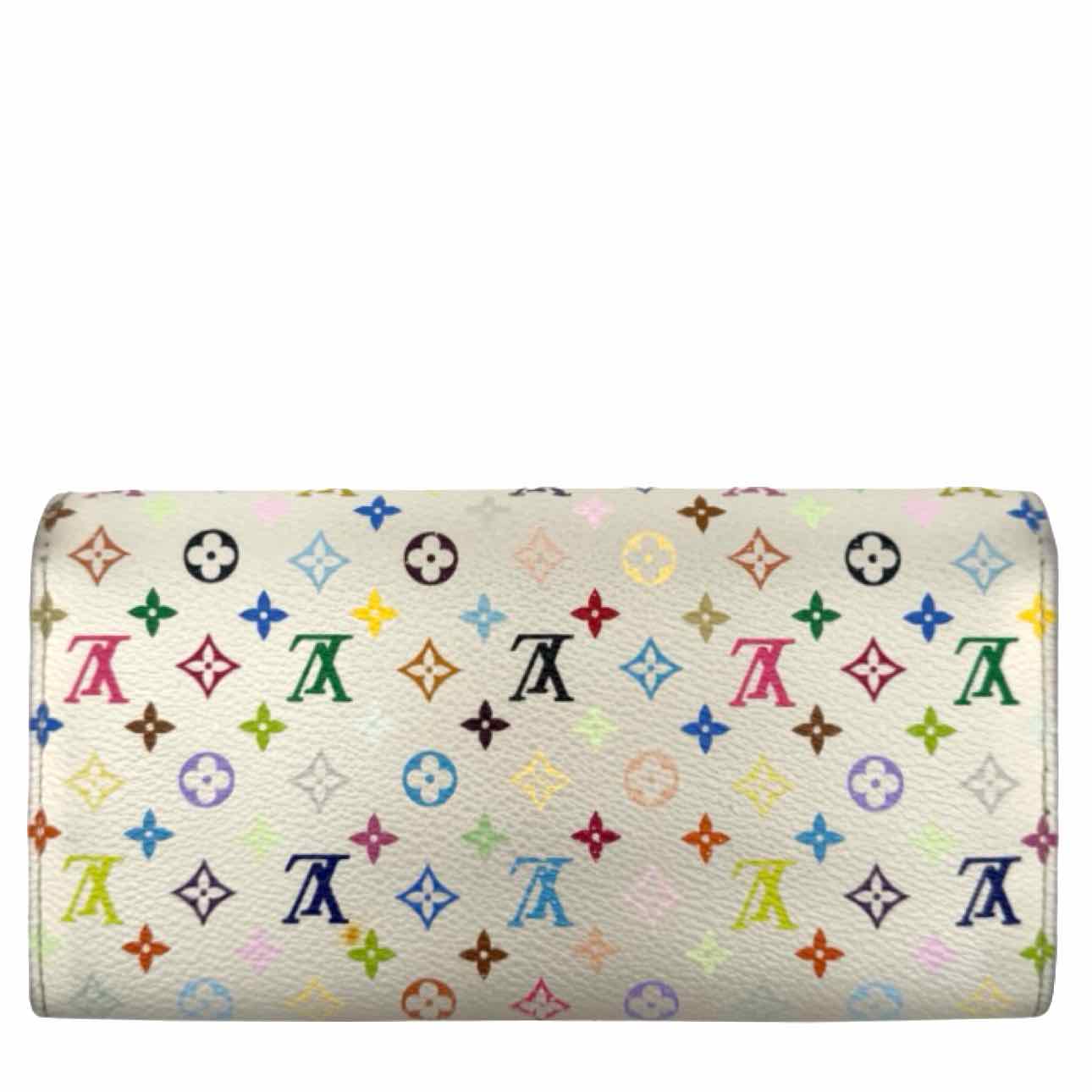 LOUIS VUITTON Monogram Multicolor Sarah Wallet White