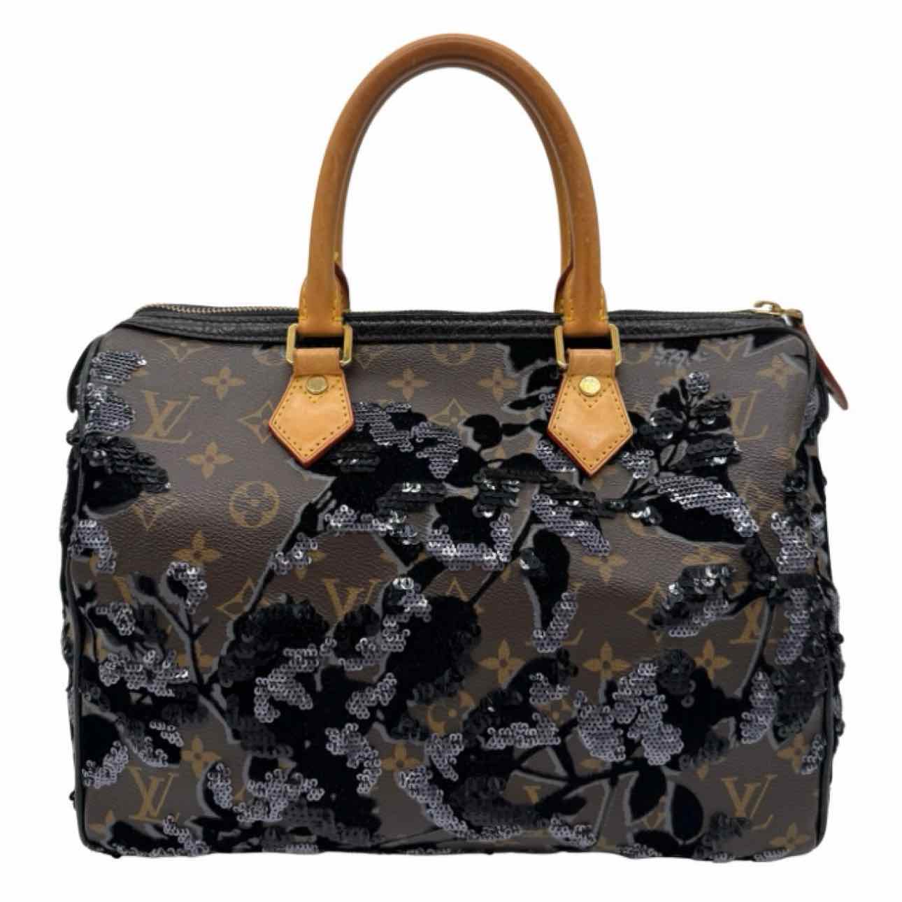 LOUIS VUITTON Monogram Speedy 30 Fleur De Jais Handbag